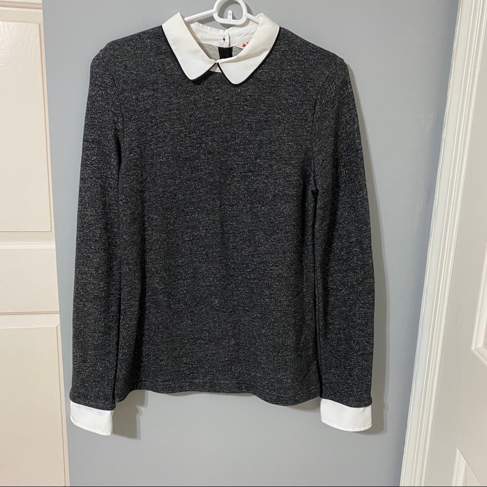 Brooks Brothers ‘Red Fleece’ Gray Collared Sweater